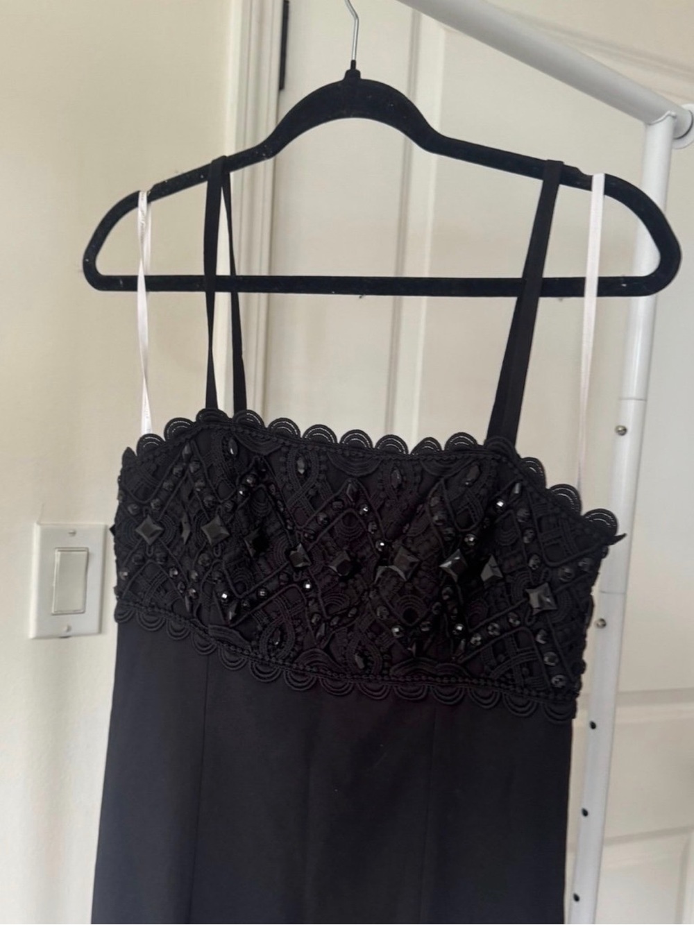 Lilly Pulitzer Black Beaded Crochet-Trim Slip Dress - Picture 2 of 5
